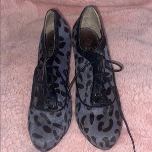 ISOLA Grey Leopard Print Lace Up Booties